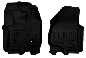 Ford Super Duty Floor Mats - Front - Husky Liners - WeatherBeater - Black - `12-`15